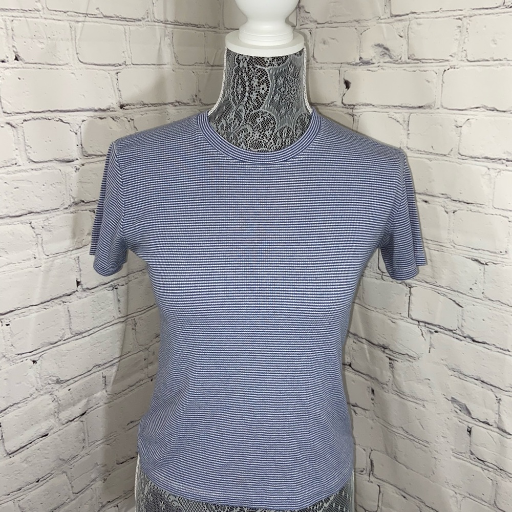 Blue & White thin striped shirt